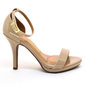 SANDÁLIA VIZZANO CALCANHAR FECHADO SALTO FINO VERNIZ BEGE