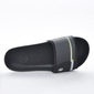 Chinelo Slide Molekinho Cabedal Estampa Bolinhas Listras Logo Detalhe Neon Preto