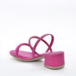 Sandália Pink Cats Cabedal Tiras Finas com Strass Posterior Elástico Salto Médio Rosa Sandália Pink Cats Cabedal Tiras Finas com Strass Posterior Elástico Salto Médio Rosa