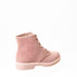 Bota Coturno Molekinha Nobuck Detalhe Cadarço com Listra Rosê