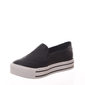 Tênis Chunky Flatform Via Marte sem Cadarço Salto com Listra Preta Detalhe Costura Preto Tênis Chunky Flatform Via Marte sem Cadarço Salto com Listra Preta Detalhe Costura Preto