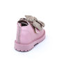 Bota Molekinha Fechamento Velcro com Laço Brilhoso Solado Tratorado Rosa