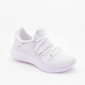 Tênis Jogger Kolosh Mesh Detalhe Micropefuros Branco e Dourado