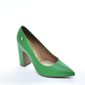Sapato Scarpin Vizzano Liso Bico Fino Salto Alto Grosso Verde Sapato Scarpin Vizzano Liso Bico Fino Salto Alto Grosso Verde