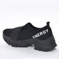 Tênis Slip-On Ramarim Chunky Mesh Cabedal com Elástico Detalhe Escrita Preto