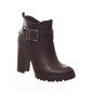 Bota Ankle Boot Ramarim Salto Grosso Tratorada Detalhe Lycra Fivela Marrom