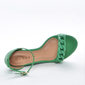 Sandália Anabela Ramarim Cabedal Tira Tressê Calcanhar Fechado Salto Alto Animal Print Verde