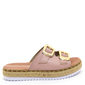 TAMANCO MOLECA FLATFORM CORDA COM FIVELA ROSA E BEGE