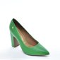 Sapato Scarpin Vizzano Liso Bico Fino Salto Alto Grosso Verde Sapato Scarpin Vizzano Liso Bico Fino Salto Alto Grosso Verde