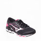 Tênis Mizuno Wave Eagle Mesh Detalhe Tela Estampa Logo Preto e Rosa