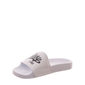 Chinelo Slide Qix Missy Estampa Logo Branco e Preto