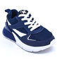 Tênis Molekinho Recortes Solado com Gel Azul Marinho e Branco
