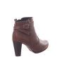BOTA ANKLE BOOT MODARE ULTRA CONFORTO SALTO GROSSO DETALHE FIVELA MARROM