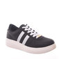 Tênis Moleca Flatform com Listra Lateral Preto e Branco