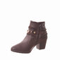 Bota Ankle Boot Mississipi Detalhe Trançado Metal Marrom