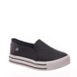 Tênis Chunky Flatform Via Marte sem Cadarço Salto com Listra Preta Detalhe Costura Preto Tênis Chunky Flatform Via Marte sem Cadarço Salto com Listra Preta Detalhe Costura Preto