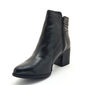 Bota Ankle Boot Bottero Couro Detalhe Mini Croco Metal Preto