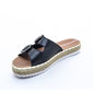 Tamanco Moleca Flatform Corda com Fivela Preto e Bege Tamanco Moleca Flatform Corda com Fivela Preto e Bege