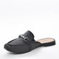 Sapato Mule Mississipi Bico Quadrado Cabedal Linhão Detalhe Metal Preto Sapato Mule Mississipi Bico Quadrado Cabedal Linhão Detalhe Metal Preto