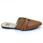 Sapato Mule Moleca Cabedal Vazado com Duas Tiras Verniz Caramelo Sapato Mule Moleca Cabedal Vazado com Duas Tiras Verniz Caramelo