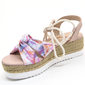 Sandália Via Marte Flatform Corda Tie Dye com Nó Fechamento Amarração Roxo e Azul Sandália Via Marte Flatform Corda Tie Dye com Nó Fechamento Amarração Roxo e Azul
