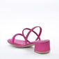 Sandália Pink Cats Cabedal Tiras Finas com Strass Posterior Elástico Salto Médio Rosa Sandália Pink Cats Cabedal Tiras Finas com Strass Posterior Elástico Salto Médio Rosa