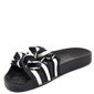 Chinelo Slide Moleca Listrado com Dois Laço Preto e Off White