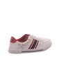 Tênis Moleca Listra Lateral Aplicação Glitter e Pérola Branco e Vermelho Tênis Moleca Listra Lateral Aplicação Glitter e Pérola Branco e Vermelho