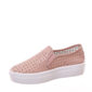 Tênis Shoes Flatform Slip-On Microperfuros Couro Rosa