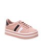 Tênis Vizzano Flatform Detalhe Listra Lateral Rosê e Branco