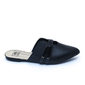 Sapato Mule Moleca Cabedal Vazado com Duas Tiras Verniz Preto