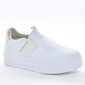 Tênis Slip-on Ramarim Flatform Lateral Elástico Detalhe Metálico Branco Tênis Slip-on Ramarim Flatform Lateral Elástico Detalhe Metálico Branco
