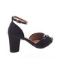 Sandália Vizzano Salto Grosso Calcanhar Fechado Verniz Preta