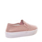 Tênis Shoes Flatform Slip-On Microperfuros Couro Rosa