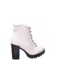 Bota Coturno Moleca Salto Tratorado Verniz Branco