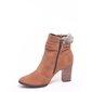 Bota Ankle Boot Mississipi Detalhe Pelo e Tiras Marrom