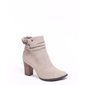 Bota Ankle Boot Mississipi Detalhe Pelo e Tiras Cinza