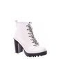 Bota Coturno Moleca Salto Tratorado Verniz Branco