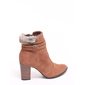 Bota Ankle Boot Mississipi Detalhe Pelo e Tiras Marrom