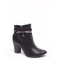 Bota Ankle Boot Mississipi Detalhe Tiras Prata Preta