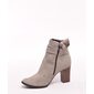 Bota Ankle Boot Mississipi Detalhe Pelo e Tiras Cinza