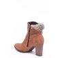 Bota Ankle Boot Mississipi Detalhe Pelo e Tiras Marrom
