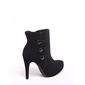 Bota Ankle Boot Via Marte Detalhe Botão Nobuck Preto Bota Ankle Boot Via Marte Detalhe Botão Nobuck Preto