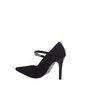 Sapato Scarpin Via Marte Bico Fina com Tira em Detalhe Strass Preto