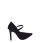Sapato Scarpin Via Marte Bico Fina com Tira em Detalhe Strass Preto