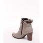 Bota Ankle Boot Mississipi Detalhe Pelo e Tiras Cinza