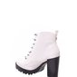Bota Coturno Moleca Salto Tratorado Verniz Branco