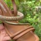 Sandália Moleca Com Tiras Salto Médio Feminino Cor Camel Sandália Moleca Com Tiras Salto Médio Feminino Cor Camel