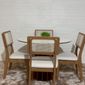 Conjunto Mesa Redonda Ripada 105cm Com 4 Cadeiras de Telinha