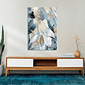 Tela Decorativa Grande Golden Blue Feathers Tela Decorativa Grande Golden Blue Feathers